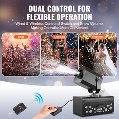 VEVOR Snow Machine 2000W Wireless Remote Swing Machine Snow Making for Holiday-thumb-3