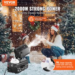 VEVOR Snow Machine 2000W Wireless Remote Swing Machine Snow Making for Holiday-thumb-1