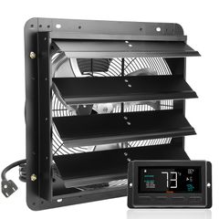 VEVOR Shutter Exhaust Fan Shop Εξάτμιση ανεμιστήρα 406 mm Τηλεχειριστήριο Επίτοιχη βάση EC