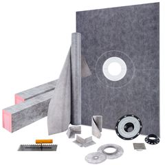 VEVOR Waterproofing Shower Kit Σετ Ντους Δίσκος 38''x60'' με Κεντρική Αποχέτευση PVC