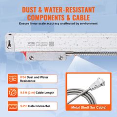 VEVOR Digital Readout 16'' & 18'' & 38'' Linear Scale 3 Axis DRO Display Kit-thumb-4