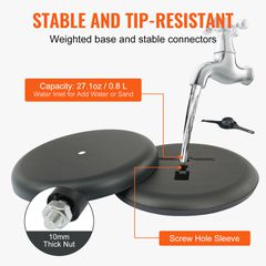Βάση επιγραφών VEVOR Pedestal, 8,5 x 11 ιντσών κάθετη και οριζόντια ρυθμιζόμενη βάση αφίσας, βαρέως τύπου βάση επιγραφής δαπέδου με στρογγυλή βάση για προβολή, διαφήμιση και εξωτερικό, μαύρο-thumb-3