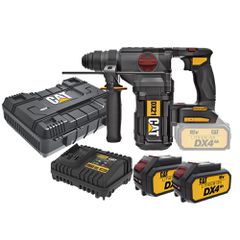 CAT COMBO-09 ΣΕΤ ΠΕΡΙΣΤΡΟΦΙΚΟ ΠΙΣΤΟΛΕΤΟ ΜΠΑΤΑΡΙΑΣ SDS PLUS BRYSHLESS 2,2J  DX21B + ΚΑΣΕΤΙΝΑ + 2 ΜΠΑΤΑΡΙΕΣ 4.0Ah DXB4 + ΦΟΡΤΙΣΤΗΣ DXC4 ( 05-9876 )