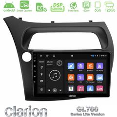 Clarion GL700 Lite Series 8Core Android ClarionOS 6+128GB Honda CiviC Hatchback 2006-2011 Navigation Multimedia Tablet 9" Με Carplay & Android Auto