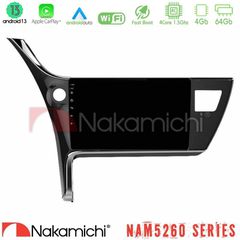 Nakamichi NAM5260 Series 4Core Android13 4+64GB Toyota Corolla 2017-2018 Navigation Multimedia Tablet 10" Με Carplay & Android Auto