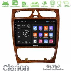 Clarion GL700 Lite Series 8Core Android ClarionOS 6+128GB Mercedes C Class (W203) Navigation Multimedia Tablet 9" (Wooden Style) Με Carplay & Android Auto