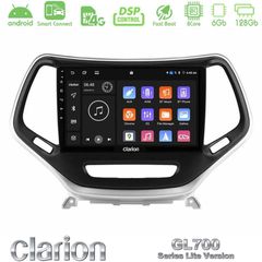 Clarion GL700 Lite Series 8Core Android ClarionOS 6+128GB Jeep Cherokee 2014-2019 Navigation Multimedia Tablet 9" (Ασημί Χρώμα) Με Carplay & Android Auto