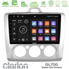 Clarion GL700 Lite Series 8Core Android ClarionOS 6+128GB Ford Focus Manual AC Navigation Multimedia Tablet 9" Με Carplay & Android Auto