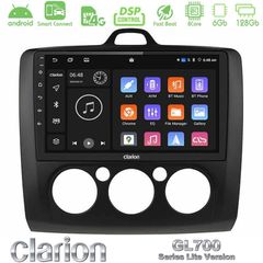 Clarion GL700 Lite Series 8Core Android ClarionOS 6+128GB Ford Focus Manual AC Navigation Multimedia Tablet 9" (Μαύρο Χρώμα) Με Carplay & Android Auto