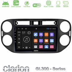 Clarion GL300 Series 4Core Android ClarionOS 2+32GB VW Tiguan Navigation Multimedia Tablet 9" (23mm alarm button) Με Carplay & Android Auto