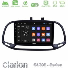 Clarion GL300 Series 4Core Android ClarionOS 2+32GB Fiat Doblo 2015-2022 Navigation Multimedia Tablet 9" Με Carplay & Android Auto
