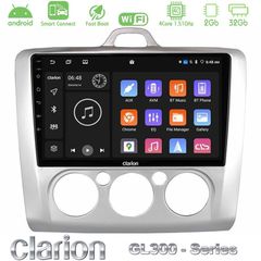 Clarion GL300 Series 4Core Android ClarionOS 2+32GB Ford Focus Manual AC Navigation Multimedia Tablet 9" Με Carplay & Android Auto