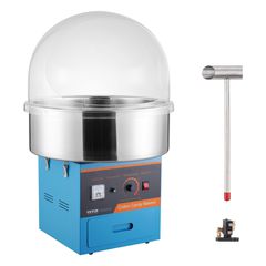 VEVOR Electric Cotton Candy Machine, 1000W Candy Floss Maker, Εμπορική μηχανή ζαχαροπλαστικής βαμβακιού με κάλυμμα, μπολ από ανοξείδωτο ατσάλι, σέσουλα ζάχαρης, συρτάρι, ιδανικό για γενέθλια παιδιά στ