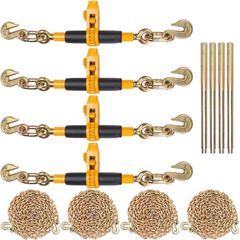 Βιβλιοδετικό αλυσίδας Ratchet VEVOR, 5/16"-3/8" βαρέως τύπου συνδετικά φορτίου, με G80 αλυσίδες 7100 lbs ασφαλές όριο φορτίου, αντιολισθητική λαβή εξοικονόμησης εργασίας, συνδετικά αλυσίδας για ρυμουλ
