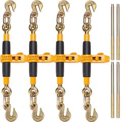 Βιβλιοδετικό αλυσίδας Ratchet VEVOR, 3/8"-1/2" βαρέως τύπου συνδετικά φορτίου, με γάντζους G80 12000 lbs ασφαλές όριο φορτίου, αντιολισθητική λαβή εξοικονόμησης εργασίας, συνδετικά αλυσίδας δεσίματος