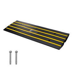 VEVOR Curb Ramp, 2,6" Rase Rubber Driveway Ramps, Heavy Duty 33069 lbs ράμπα κατωφλίου χωρητικότητας, ράμπες γέφυρας πεζοδρομίου για φόρτωση στο πεζοδρόμιο αποβάθρας γκαράζ, επεκτάσιμο σετ πλήρους ράμ