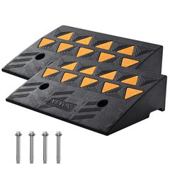 VEVOR Rubber Curb Ramp 2 Pack, 5" Rise Height Heavy-Duty 33069 lbs/15 T ράμπες κατωφλίου χωρητικότητας, ράμπες οδήγησης με σταθερή δομή πλέγματος για αυτοκίνητα, αναπηρικά αμαξίδια, ποδήλατα, μοτοσικλ