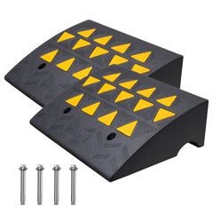 VEVOR Rubber Curb Ramp 2 Pack, 6" Rise Height Heavy-Duty 33069 lbs/15 T ράμπες κατωφλίου χωρητικότητας, ράμπες οδήγησης με σταθερή δομή πλέγματος για αυτοκίνητα, αναπηρικά αμαξίδια, ποδήλατα, μοτοσικλ