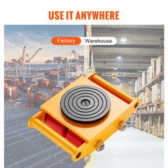 VEVOR 4PCS Machinery Skate Dolly, 17637LBS/8T Industrial Machinery Mover, Heavy Duty Carbon Steel Machinery Moving Skate με 4 τροχούς PU και αντιολισθητικό καπάκι περιστροφής 360° για Warehouse Worksh-thumb-5