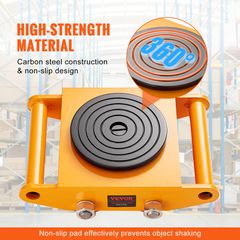 VEVOR 4PCS Machinery Skate Dolly, 17637LBS/8T Industrial Machinery Mover, Heavy Duty Carbon Steel Machinery Moving Skate με 4 τροχούς PU και αντιολισθητικό καπάκι περιστροφής 360° για Warehouse Worksh-thumb-2