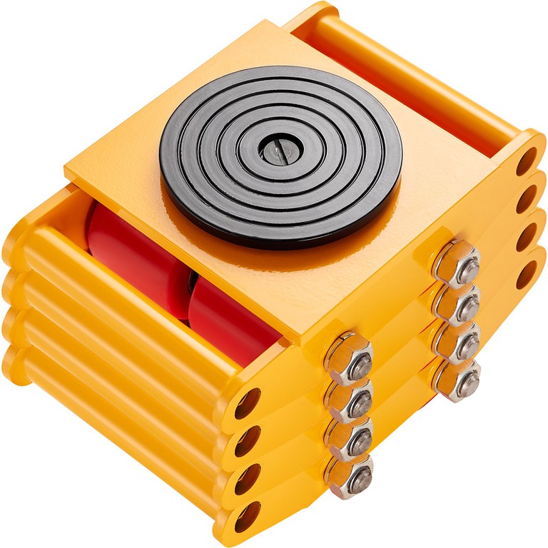 VEVOR 4PCS Machinery Skate Dolly, 17637LBS/8T Industrial Machinery Mover, Heavy Duty Carbon Steel Machinery Moving Skate με 4 τροχούς PU και αντιολισθητικό καπάκι περιστροφής 360° για Warehouse Worksh