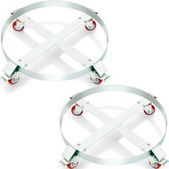 VEVOR 2PCS 55 γαλονιών βαρέως τύπου Drum Dolly, χωρητικότητα φόρτωσης 1000 lbs, Cart Dolly Drum Caddy, Dollies χωρητικότητας φορτηγού χωρίς ανατροπή με ατσάλινο πλαίσιο 4 περιστρεφόμενος τροχός τροχών