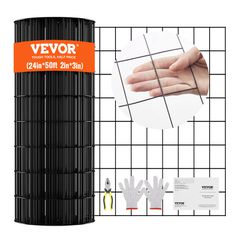 Ύφασμα VEVOR Hardware, 24'' x 50' ρολό γαλβανισμένου συρμάτινου πλέγματος, 16 Gauge ρολό συρμάτινο φράχτη κοτόπουλου, επικάλυψη βινυλίου μεταλλικό συρμάτινο πλέγμα για φράγμα κοτέτσι, φράχτες φιδιών κ