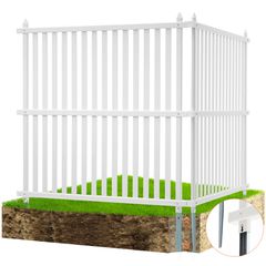 VEVOR 48" W x 48" H Vinyl Privacy Fence πάνελ, Φράχτη κλιματιστικού, Εξωτερικές οθόνες προστασίας απορρήτου για κάδο απορριμμάτων, περίβλημα εξοπλισμού πισίνας, πάνελ strip κιτ οθόνης Privacy (2 πάνελ