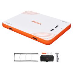 Φουσκωτή Πλωτή Αποβάθρα VEVOR, Πλατφόρμα φουσκωτής αποβάθρας 10 x 8 FT, Αντιολισθητικό υδάτινο πλωτό στρώμα αποβάθρας με φορητή τσάντα μεταφοράς & αποσπώμενη σκάλα, πλωτή πλατφόρμα Island Raft για Πισ