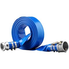 Εύκαμπτος σωλήνας VEVOR Backwash, 2 in x 50 ft, βαρέως τύπου PVC επίπεδος σωλήνας εκκένωσης πισίνας με εξαρτήματα αλουμινίου Camlock C & E, σφιγκτήρες, συμβατός με αντλίες, φίλτρα άμμου, για αποχέτευσ