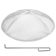 VEVOR Fire Pit Spark Screen Round 40", Ενισχυμένο μεταλλικό κάλυμμα από χάλυβα βαρέως τύπου, καπάκι εξωτερικού χώρου πυροσβεστήρων, επάνω καλύμματα οθόνης που ανοίγουν εύκολα στρογγυλά με λαβή δακτυλί