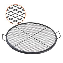 Σχάρα ψησταριάς VEVOR X-Marks Fire Pit, στρογγυλή σχάρα μαγειρέματος, σχάρα ψησίματος από ατσάλι βαρέως τύπου Campfire BBQ με λαβή και σύρμα στήριξης X, φορητό μαγειρικό σκεύος κάμπινγκ για εξωτερικό
