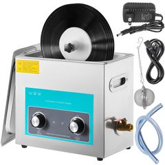 VEVOR Ultrasonic Vinyl Record Cleaner 6L 40kHz Vinyl Ultrasonic Cleaning Ponb Control Record Ultrasonic Cleaner 8 Records Vinyl Sonic Cleaner Δεξαμενή από ανοξείδωτο χάλυβα με μηχανικό θερμαντήρα & χρ