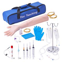 VEVOR Phlebotomy Practice Kit, IV Venipuncture Intravenous Training Kit, High Simulation IV Practice Arm Kit with Carrying Bag, Practice and Perfect IV Skills, για φοιτητές Νοσηλευτές και επαγγελματίε