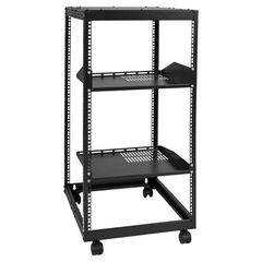 VEVOR 20U Open Frame Server Rack, Ρυθμιζόμενο βάθος 15''-40'', Free Standing ή Wall Mount Network Server Rack, 4 Post AV Rack με Casters, Χωράει όλο τον εξοπλισμό πληροφορικής δικτύωσης σας Μόντεμ AV