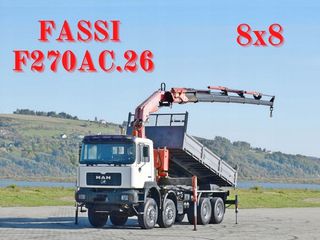 Ανατροπή + Γερανός MAN 2002 41.460 * FASSI F270AC.26 * 8x8 ! ΑΡΙΣΤΗ ΚΑΤΑΣΤΑΣΗ