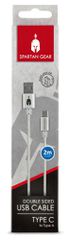 Spartan Gear - Double Sided USB Cable (Type C) (length: 2m - Compatible with Playstation 5, Xbox Series X/S, tablet, mobile) (colour: White)