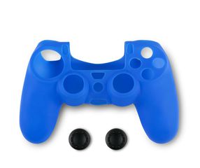 Spartan Gear - Controller Silicon Skin Cover and Thumb Grips (compatible with playstation 4) (colour: Blue)