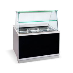 Μπαιν Μαρί με  3-4-5  GN1/1  Βιτρίνα Corian Frost  Inox. Διαστάσεις  110 η 150 η 180x90x130