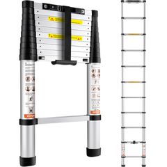 VEVOR Telescoping Ladder, 10,5 FT Αλουμινένιο Retraction Collapsible Extension Ladder, χωρητικότητα 375 LBS με αντιολισθητικά πόδια, φορητή συμπαγής σκάλα πολλαπλών χρήσεων για το σπίτι, RV, Loft, ANS