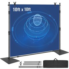 Kit Pipe and Drape VEVOR 10ft x 10ft, Βάση για σκηνικό βαρέως τύπου με βάση από ανθρακούχο χάλυβα, ρυθμιζόμενη στήριξη σκηνικού με 6 σφιγκτήρες και μια τσάντα μεταφοράς για γάμους, πάρτι, εκδηλώσεις,