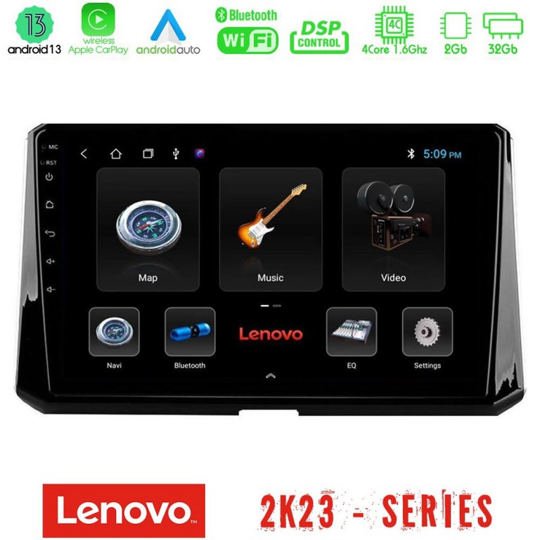 Lenovo Car Pad Toyota Corolla 2019-2022 4Core Android 13 2+32GB Navigation Multimedia Tablet 9"
