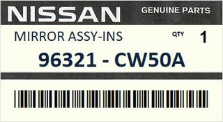 Εσωτερικός καθρέφτης NISSAN NAVARA D40 2005 / INFINITI FX45/35 S50 / G37 CV36 / M35/4S Y50 2006-2010  #96321CW50A