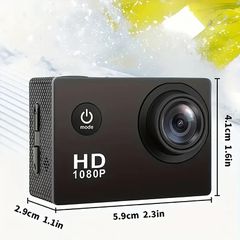 Action Camera 1080P Ultra HD 140° ευρεία γωνία Με όλα τα αξεσουάρ Remedios-thumb-2
