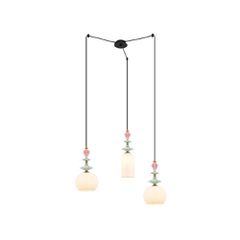 Zambelis Lights Κρεμαστό Φωτιστικό 3XE27 METAL/CERAMIC/OPAL GLASS