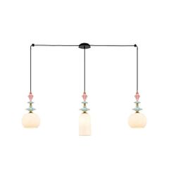 Zambelis Lights Κρεμαστό Φωτιστικό 3XE27 METAL/CERAMIC/OPAL GLASS