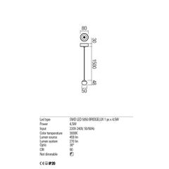 OBO SU LED 4.5W 3000K BRASS (5.1.2)-thumb-1