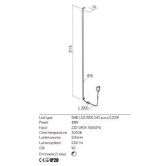 STICK AP LED 48W 3000K BRASS (5.1.2)-thumb-1