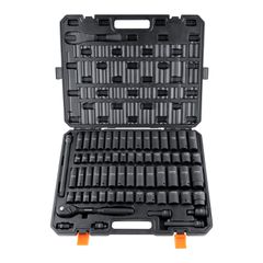 VEVOR 1/2" Drive Impact Socket Set, 65 Piece Socket Set SAE 3/8" to 1-1/4" και Metric 10-24mm, 6 Point Cr-V Alloy Steel for Auto Repair, Εύκολα στην ανάγνωση ενδείξεις μεγέθους , Στιβαρή κατασκευή, Θή
