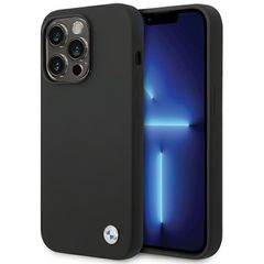 BMW Silicone Metal Logo case for iPhone 15 Pro - black